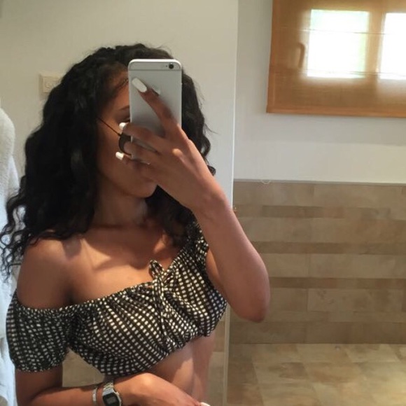 Topshop off the shoulder crop top