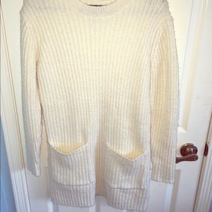 Cozy cream-white sweater dress