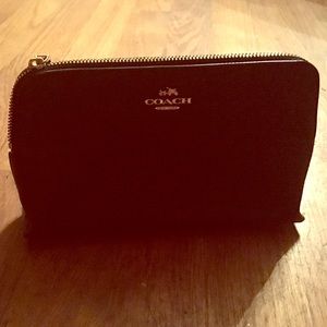 Coach black leather pouch
