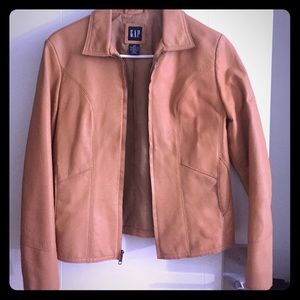 Gap camel colored vintage leather jacket