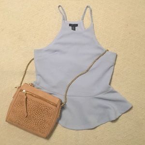 Sleeveless periwinkle peplum top
