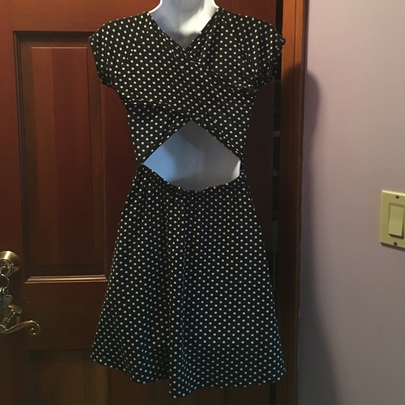 Black and white polka dot dress - Picture 3 of 4