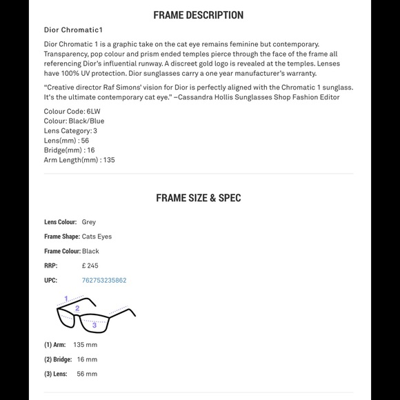 CHRISTIAN DIOR CHROMATIC 1 RETRO SUNGLASSES - Picture 2 of 7