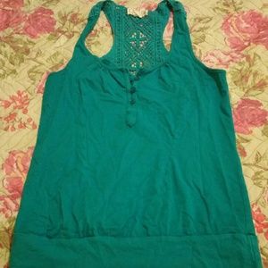 Large teal tank top