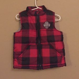 Plaid puff vest