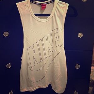 White Nike Muscle Tank