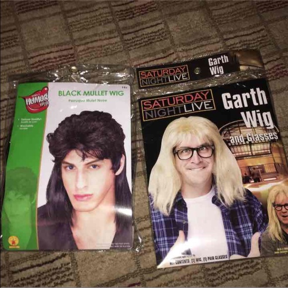 2 Wayne's world Wayne and Garth wigs & glasses