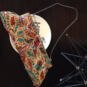 FINAL SALE Sequin & Beaded Clutch