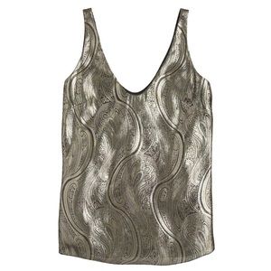 J. Crew Cate cami in gilded paisley lamé NWT sze 6