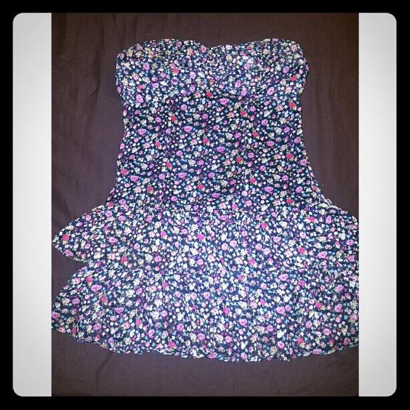 Express strapless floral dress