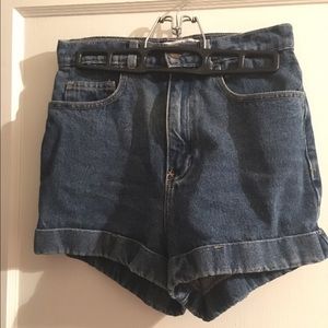 American Apparel high waisted denim shorts