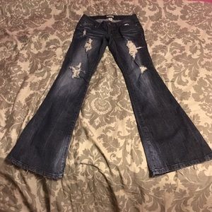 Flare/ wide leg blue jeans