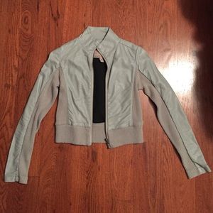 Grey size xs leather jacket