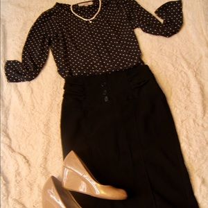 Black pencil skirt