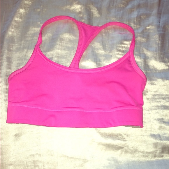 Reversible pink sports bra