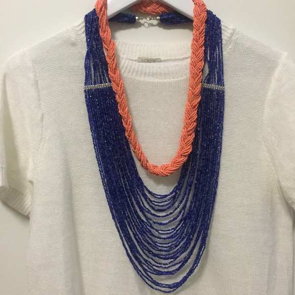 Colorful beaded statement necklace bundle