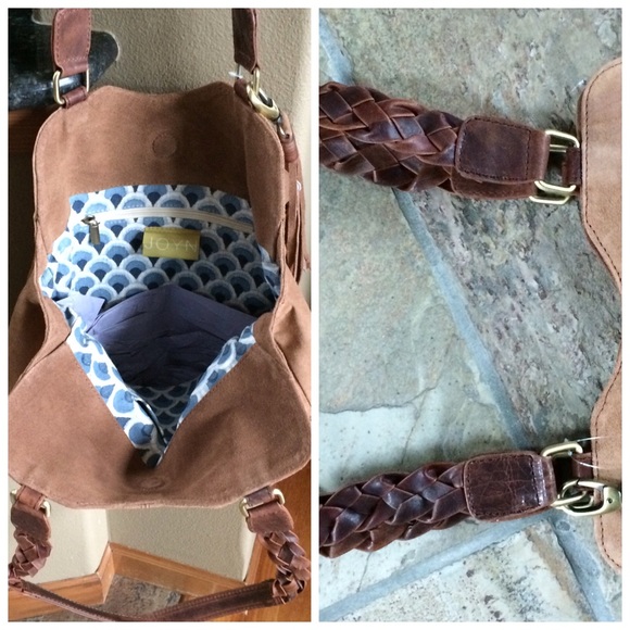 🍃💕HP JOYN Boho Bucket Suede Leather Hobo Bag - Picture 5 of 8