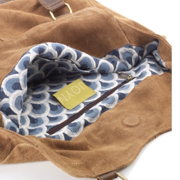 🍃💕HP JOYN Boho Bucket Suede Leather Hobo Bag - Picture 6 of 8