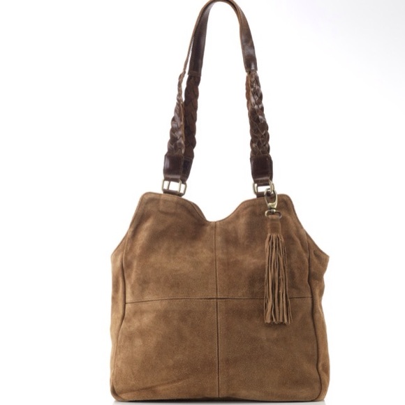 🍃💕HP JOYN Boho Bucket Suede Leather Hobo Bag - Picture 2 of 8