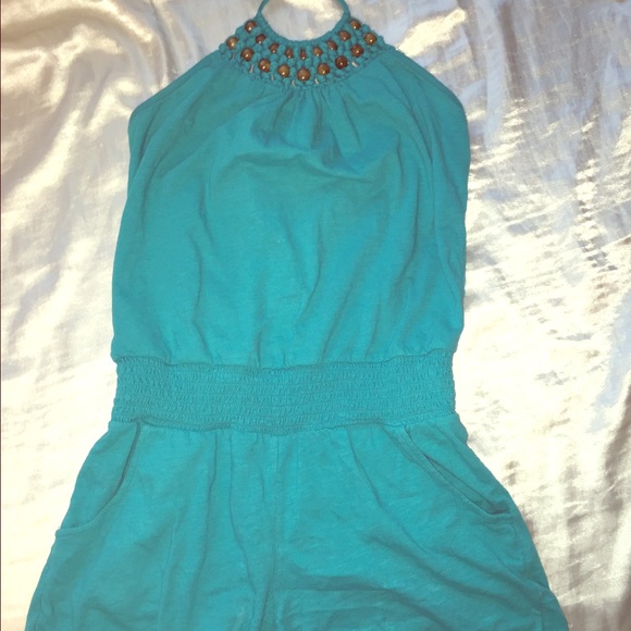 Turquoise casual jumpsuit