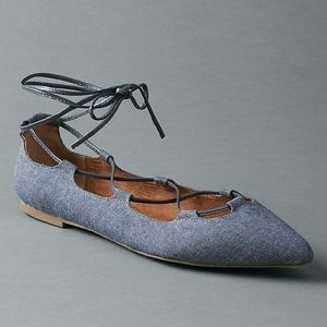 Gap lace up flats in denim