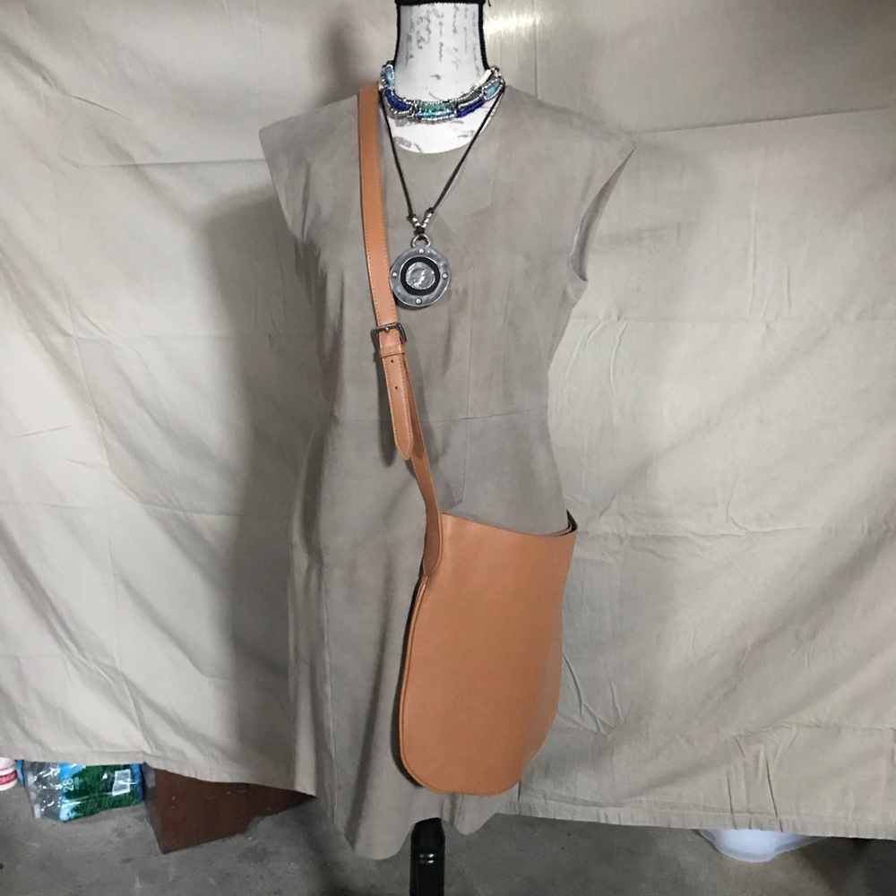 Hugo Boss taupe suede dress