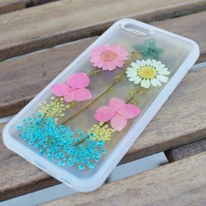 iPhone 6 6s 5 SE pressed dried flowers bumper case