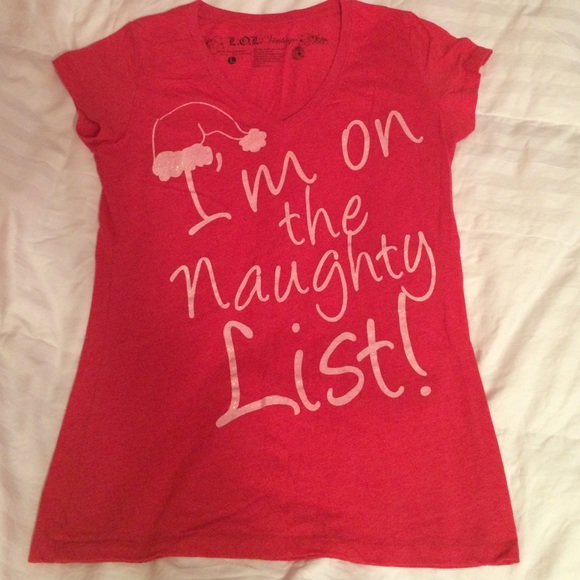 L.O.L. Vintage Tops - Christmas "I'm on the naughty list" Tee