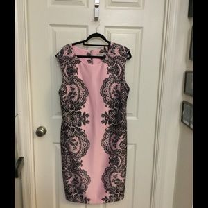 Pale pink and black dress