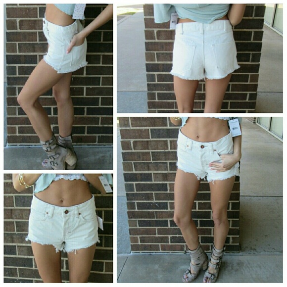 Free People High Rise Cutoff Jean Shorts - Picture 2 of 4