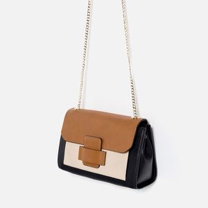 Zara multicolored cross body bag with front pocket