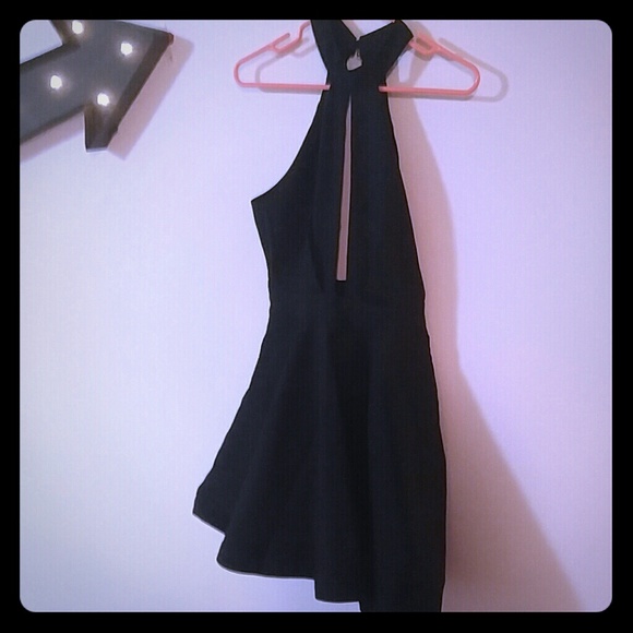 Skater dress with front slit, part open back