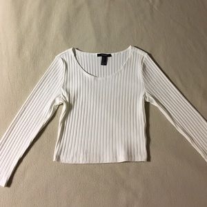 Forever 21 white long sleeved mid-top