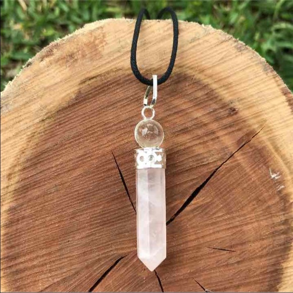 Rose Quartz Crystal Point Necklace