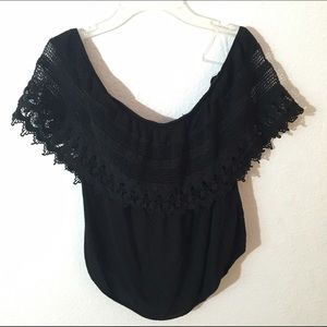 Black socialite off the shoulder top