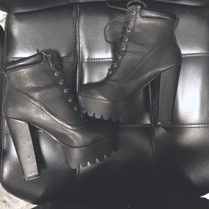 Heeled combat boots