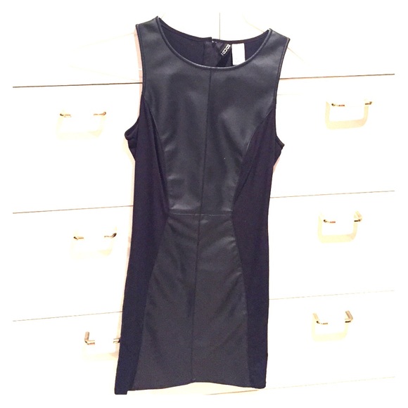 Black pleather mini dress