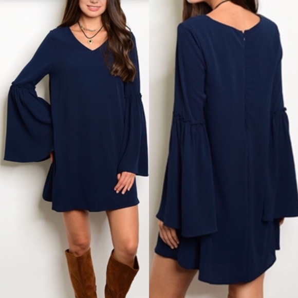 Dresses & Skirts - LAST ONE • Navy Bell Sleeve Dress