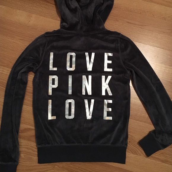 Victoria secret bling velour zip up hoodie