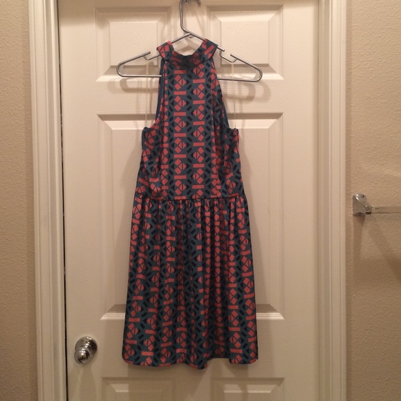 Beautiful high neck green dress 