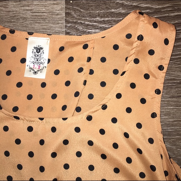 Polka Dot Peach Cut Out Dress - Picture 4 of 4