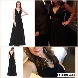 🎉📽 Formal Black Tie Chiffon Gown Long 💄💃🏻