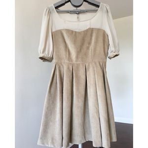 Snidel style caramel velvet princess dress