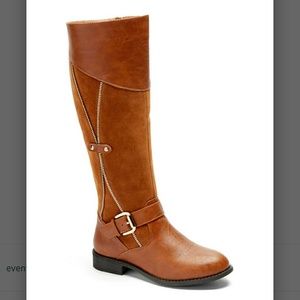 Cognac Side Zip Boot NEVER WORN