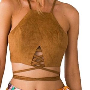 Brown Crop Top