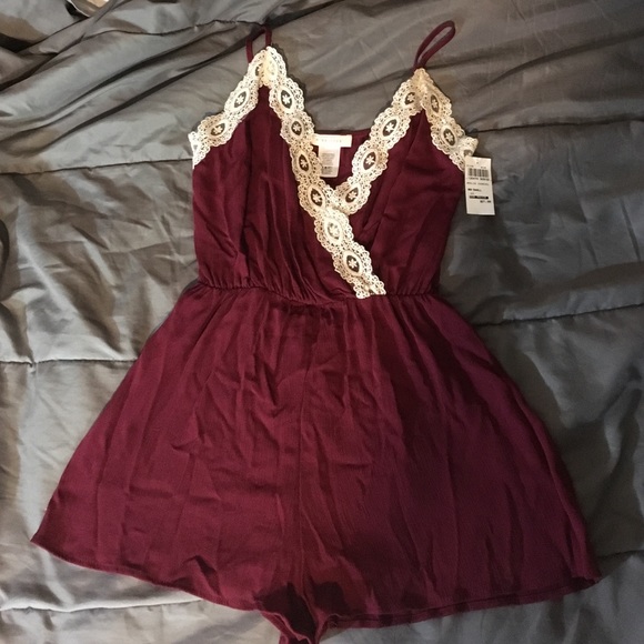 Burgundy Romper Small