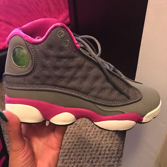 Retro 13 jordans gray & pink like new