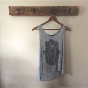 Heather grey graphic tank