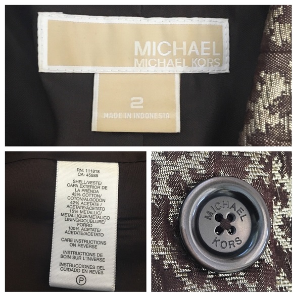 Michael Kors Metallic Leopard 2 Button Blazer - Picture 4 of 4