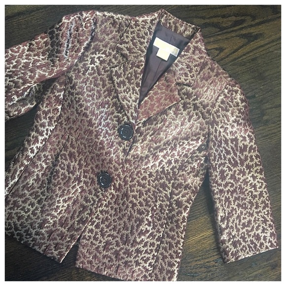 MICHAEL Michael Kors Jackets & Blazers - Michael Kors Metallic Leopard 2 Button Blazer
